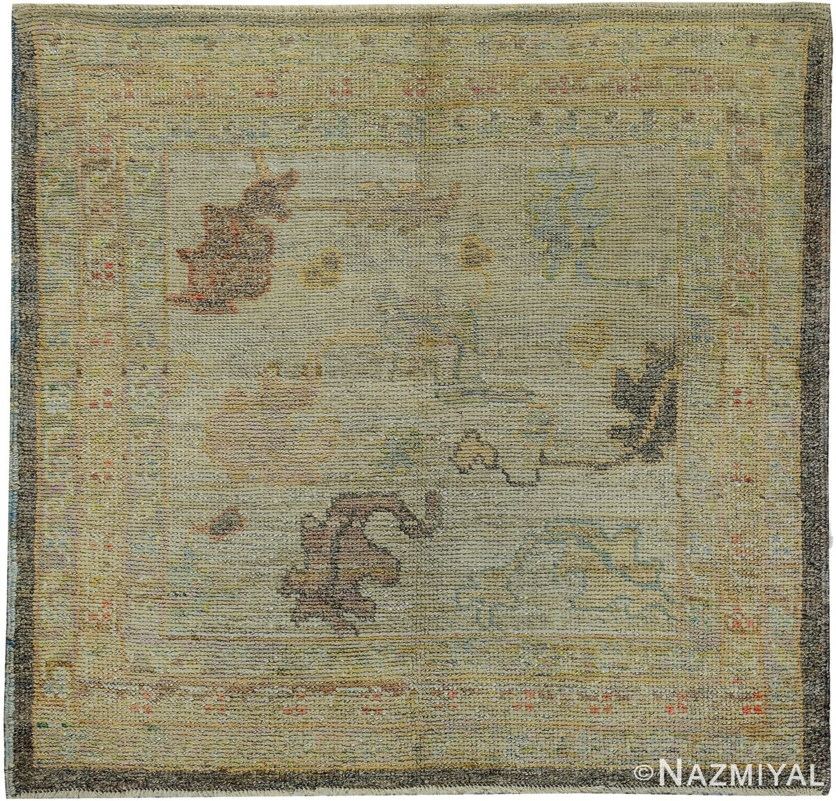 Small Square Modern Turkish Oushak Rug 60423 by Nazmiyal NYC
