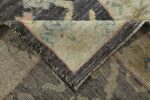 Weave Of Charcoal Background Floral Turkish Oushak Runner Rug 60419 by Nazmiyal NYC