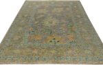 Whole View Of Grey Background Modern Turkish Oushak Rug 60427 by Nazmiyal NYC