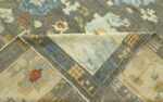 Back Of Floral Green Modern Turkish Oushak Rug 60505 by Nazmiyal NYC