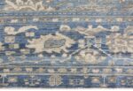 Border Of Decorative Beige and Blue Modern Turkish Oushak Rug 60504 by Nazmiyal NYC