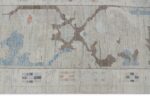 Border Of Floral Design Cream Modern Turkish Oushak Rug 60506 by Nazmiyal NYC