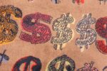 Close Up Vintage Pop Art Andy Warhol Dollar Sign Rug 70830 by Nazmiyal NYC