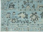 Corner Of Blue Background Modern Turkish Oushak Rug 60500 by Nazmiyal NYC