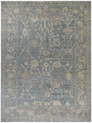 Decorative Room Size Modern Turkish Oushak Rug 60507 by Nazmiyal NYC
