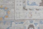 Details Floral Design Cream Modern Turkish Oushak Rug 60506 by Nazmiyal NYC