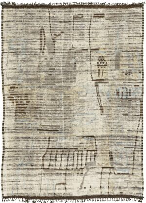 Earthy Tones Modern Moroccan Rug 60553 by Nazmiyal NYC