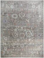 Grey Blue Modern Turkish Oushak Rug 60501 by Nazmiyal NYC