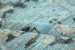 Pile Of Blue Background Modern Turkish Oushak Rug 60500 by Nazmiyal NYC
