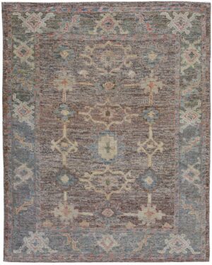 Small Earth Tones Modern Turkish Oushak Rug 60510 by Nazmiyal NYC