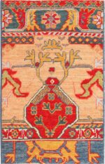 Tribal Modern Custom Turkish Oushak Rug Sample #60540 by Nazmiyal Antique Rugs