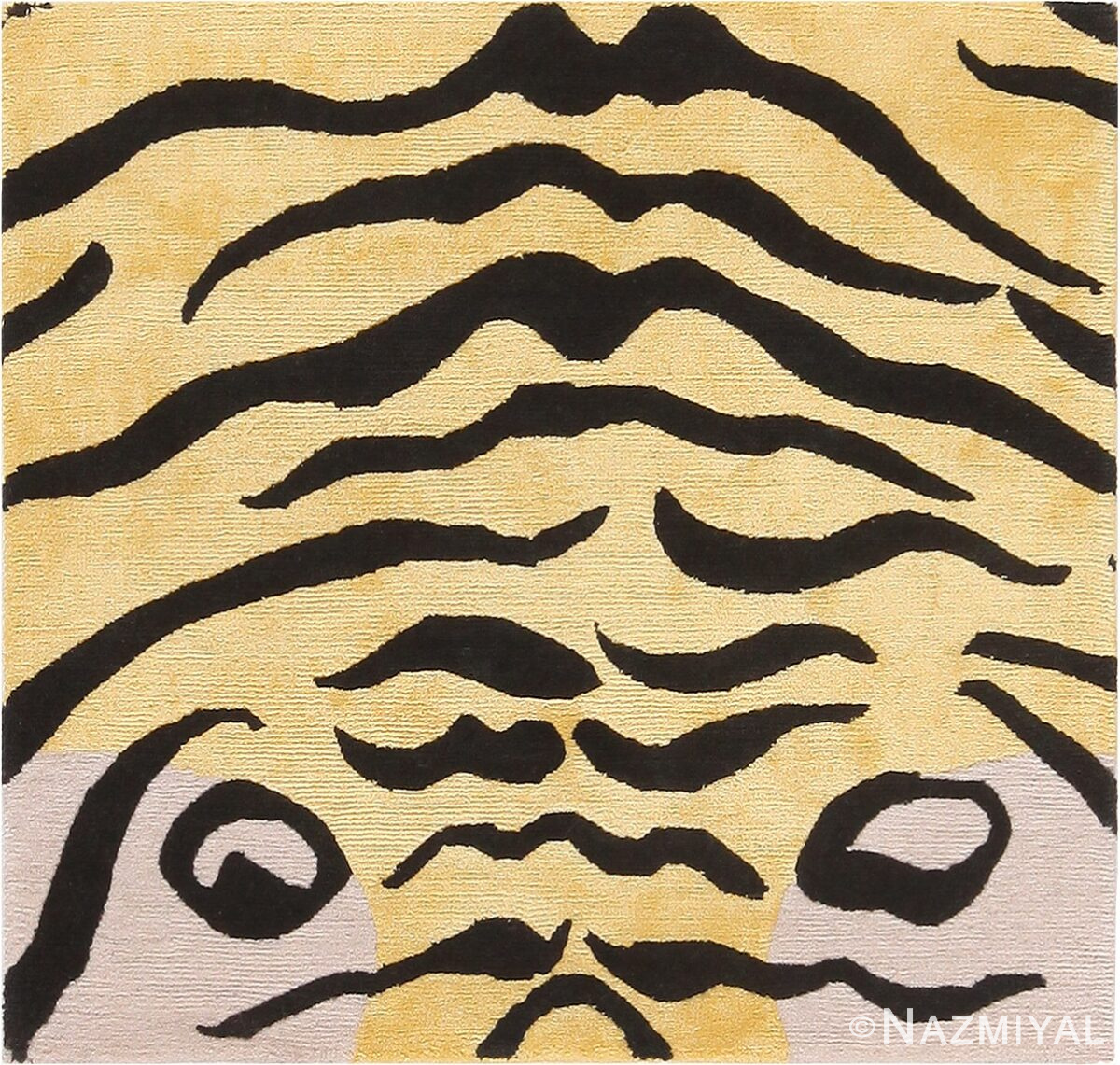 Small Wool and Silk Modern Custom Tiger Rug Sample #60106 by Nazmiyal Antique Rugs