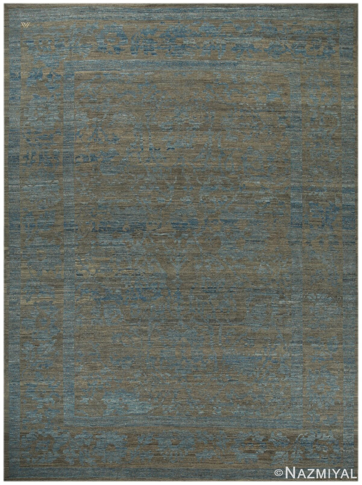 Washed Out Decorative Modern Turkish Oushak Rug 60503 by Nazmiyal NYC