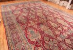 Whole View Of Oversized Antique Persian Shield Design Kerman Rug 70810 by Nazmiyal NYC