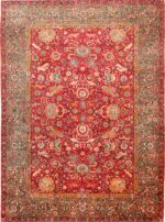 Antique Persian Animal Design Tabriz Area Rug #70868 by Nazmiyal Antique Rugs