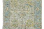 Border Of Floral Grey Modern Turkish Oushak Rug 60513 by Nazmiyal NYC