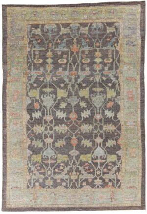 Brown Modern Turkish Oushak Rug 60519 by Nazmiyal NYC