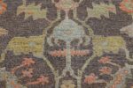 Close Up Of Brown Modern Turkish Oushak Rug 60519 by Nazmiyal NYC