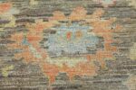 Close Up Of Charcoal Brown Modern Turkish Oushak Rug 60515 by Nazmiyal NYC