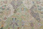 Close Up Of Green Modern Turkish Oushak Rug 60516 by Nazmiyal NYC