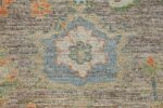 Close Up Of Green Modern Turkish Oushak Rug 60521 by Nazmiyal NYC