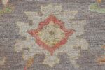 Close Up Of Grey Modern Turkish Oushak Rug 60517 by Nazmiyal NYC