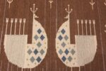 Close Up Vintage Scandinavian Eva Nemeth Kilim Rug 70842 by Nazmiyal NYC