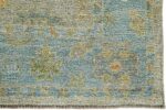 Corner Of Floral Grey Modern Turkish Oushak Rug 60513 by Nazmiyal NYC