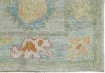 Corner Of Green Modern Turkish Oushak Rug 60514 by Nazmiyal NYC