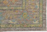 Corner Of Grey Flower Modern Turkish Oushak Rug 60520 by Nazmiyal NYC