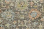 Detail Of Charcoal Brown Modern Turkish Oushak Rug 60515 by Nazmiyal NYC