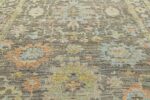 Detail Of Charcoal Brown Modern Turkish Oushak Rug 60515 by Nazmiyal NYC
