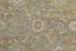 Detail Of Floral Green Modern Turkish Oushak Rug 60512 by Nazmiyal NYC