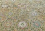Details Of Floral Green Modern Turkish Oushak Rug 60512 by Nazmiyal NYC