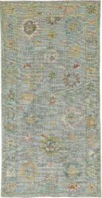 Green Modern Turkish Oushak Rug 60514 by Nazmiyal NYC