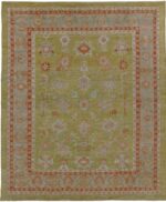 Green Modern Turkish Oushak Rug 60525 by Nazmiyal NYC