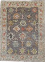 Grey Modern Turkish Oushak Rug 60517 by Nazmiyal NYC