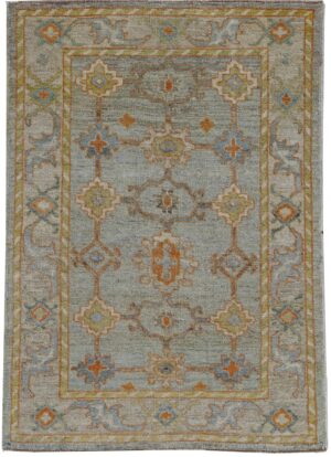 Grey Modern Turkish Oushak Rug 60523 by Nazmiyal NYC
