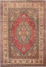 Large Finely Woven Antique Persian Tabriz Rug 50652 by Nazmiyal NYC