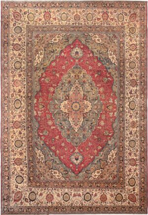 Large Finely Woven Antique Persian Tabriz Rug 50652 by Nazmiyal NYC