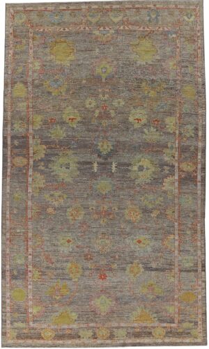 Brown Modern Turkish Oushak Rug 60524 by Nazmiyal NYC