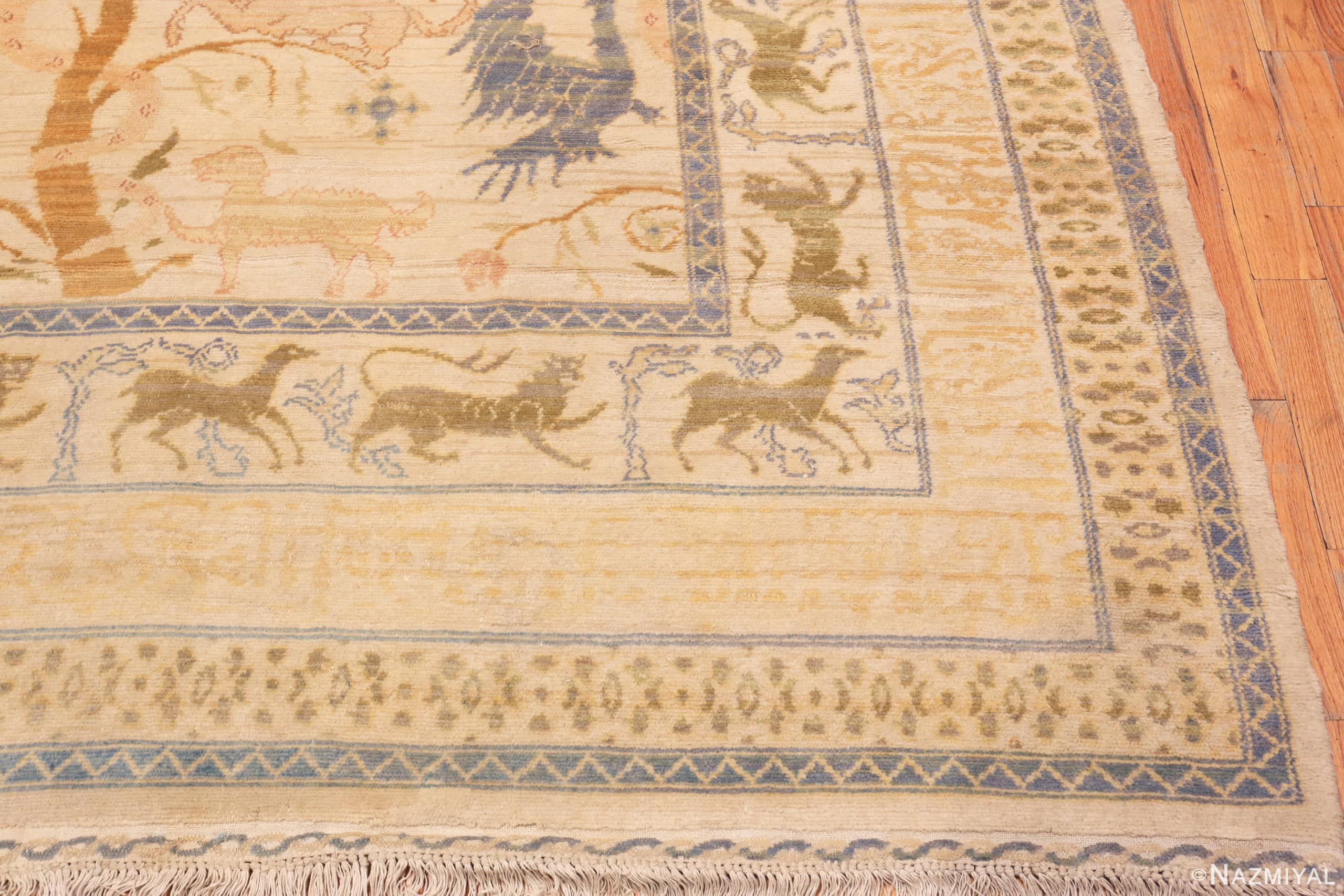 Corner Of Large Vintage Animal Design Spanish Rug 70759 by Nazmiyal NYC