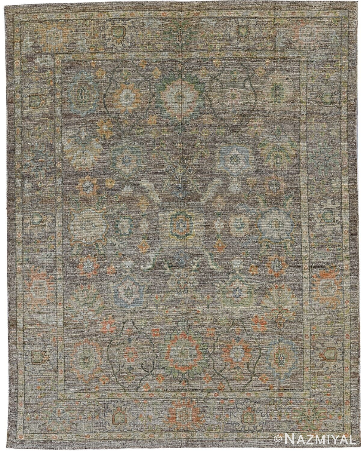 Green Modern Turkish Oushak Rug 60521 by Nazmiyal NYC