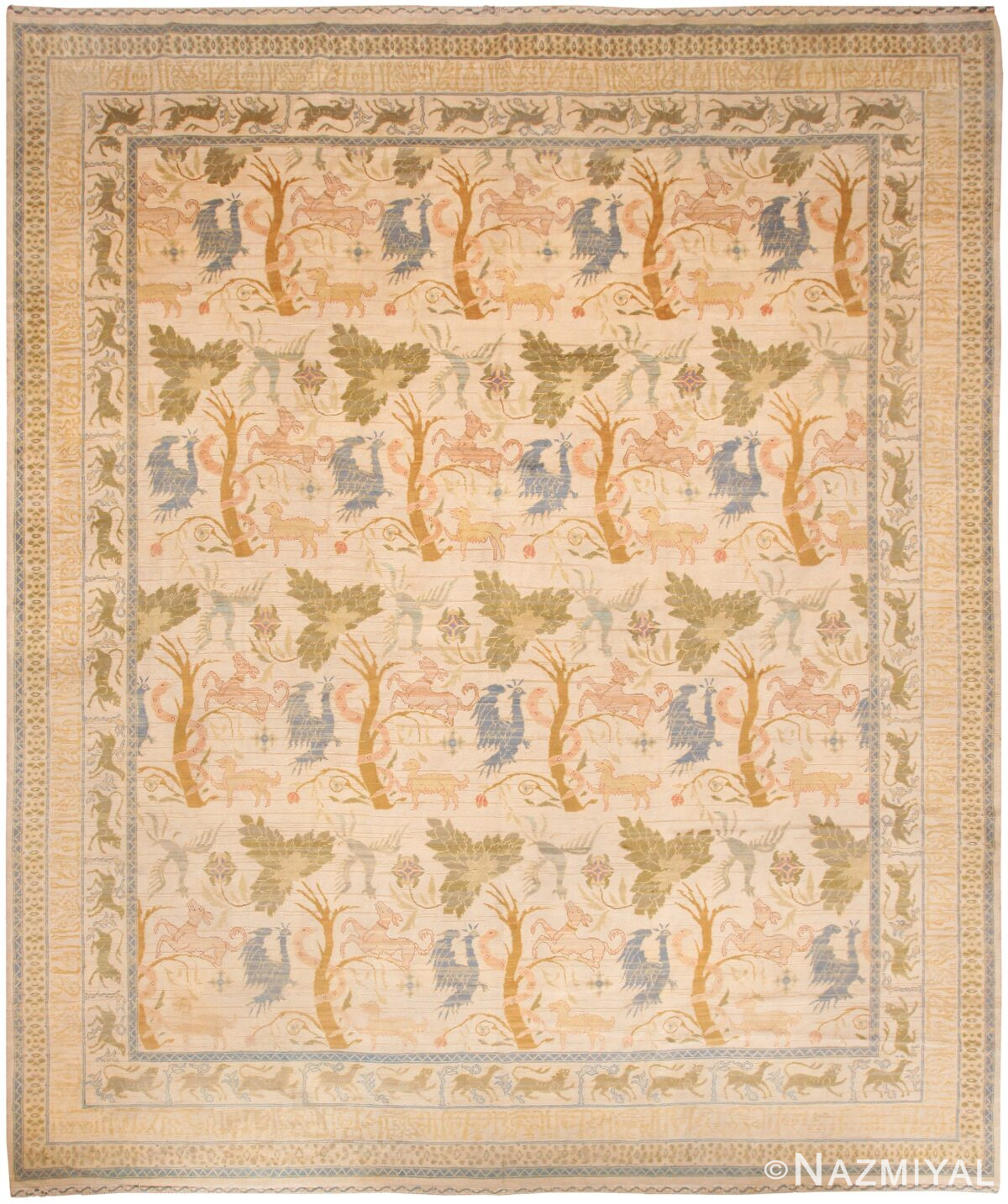 Large Vintage Animal Design Spanish Rug 70759 by Nazmiyal NYC