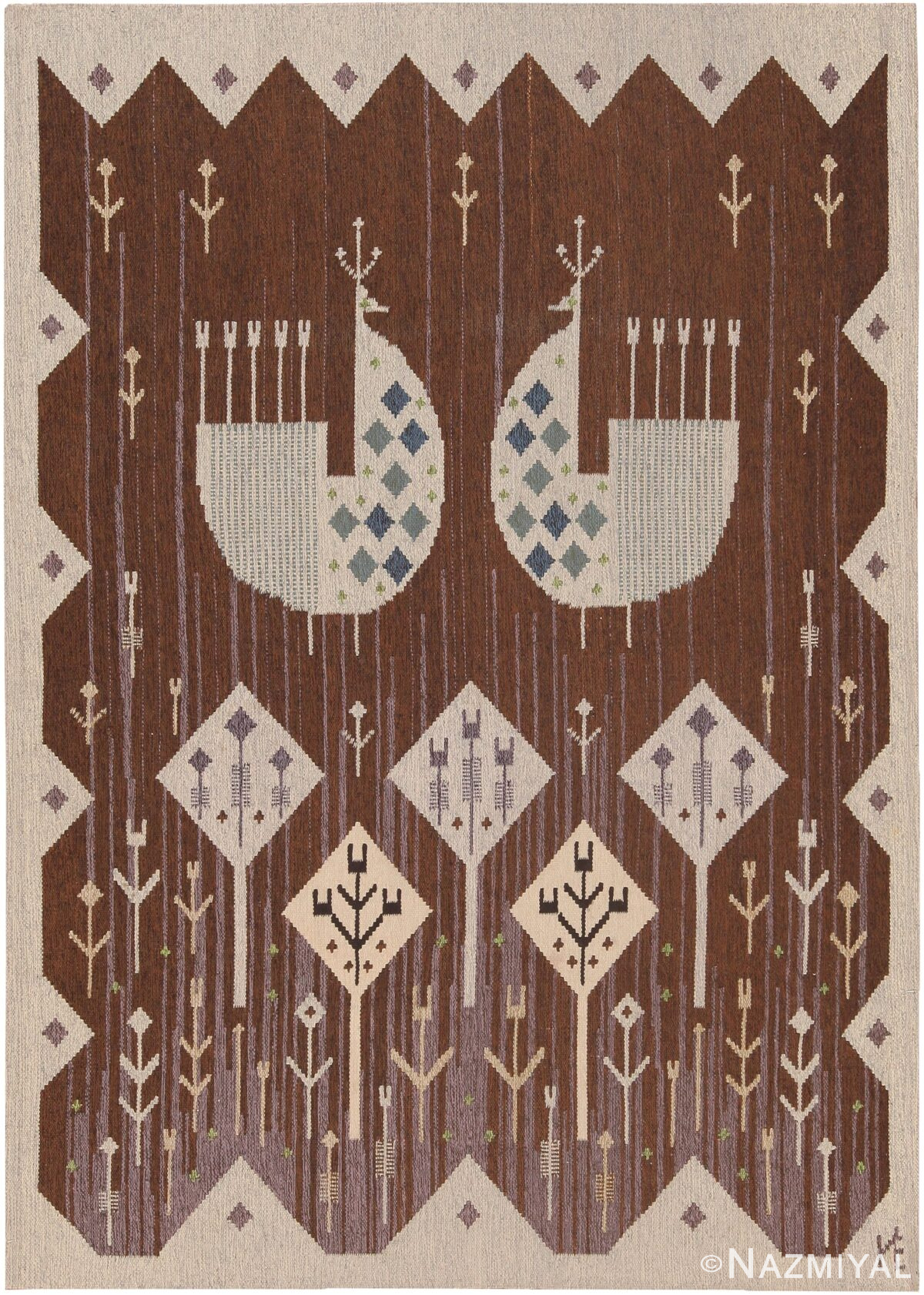 Vintage Scandinavian Eva Nemeth Kilim Rug 70842 by Nazmiyal NYC
