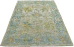 Whole View Of Floral Grey Modern Turkish Oushak Rug 60513 by Nazmiyal NYC