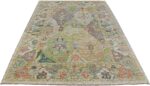 Whole View Of Green Modern Turkish Oushak Rug 60516 by Nazmiyal NYC