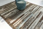 Border Of Brown And Blue Modern Distressed Rug 60686 by Nazmiyal Antique Rugs