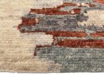 Border Of Decorative Rust Blue Modern Boutique Rug 60739 by Nazmiyal Antique Rugs