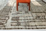 Border Of Ivory Gray Modern Distressed Rug 60693 by Nazmiyal Antique Rugs